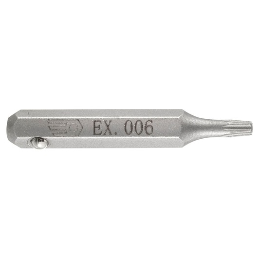 Facom EX_010 silver hex screwdriver bit, side view on white background.