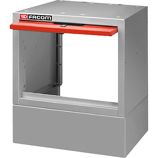 Facom F50020008 steel workshop cabinet with red top front, straight-on angle.
