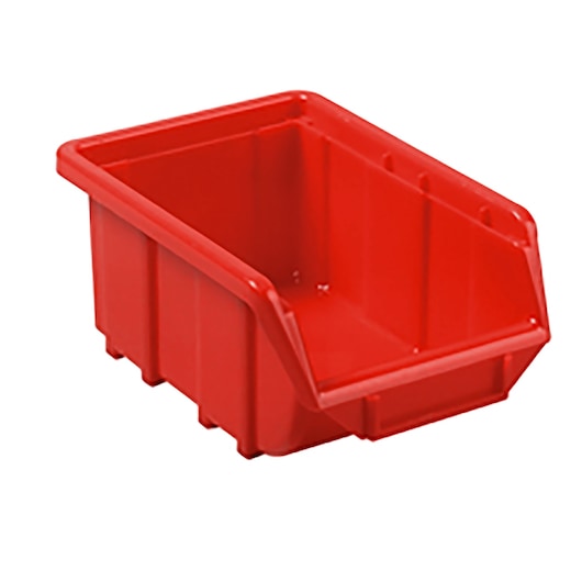 Facom F50030003Q red plastic storage bin, front angle on white background.