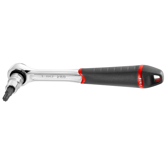 Facom J_161B-OGVGRIP ratchet wrench with black and red ergonomic handle, side view, tool category.