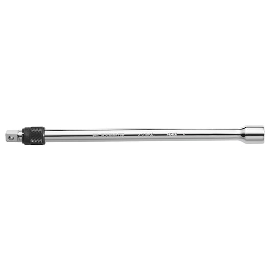Facom J_215RC chrome extension bar, photography, side angle, knurled grip and square drive.