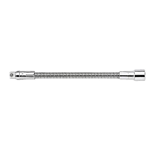 Facom J_216 flexible chrome socket extension photographed on white background, straight side angle.