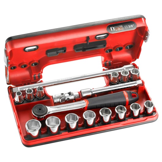 3/8 in. Socket Set, DBOX Performance Round Head Ratchet (18 pc.)