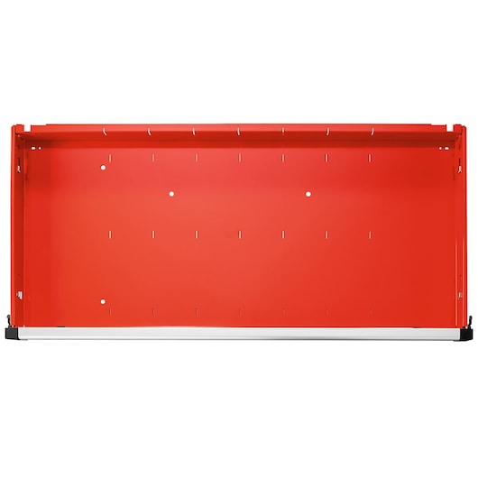 Facom JET.7M5A red metal tool cabinet front angle, with perforated back panel and white base.