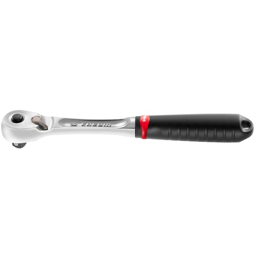 Facom JL_171 ratchet wrench with black and red ergonomic handle, side view on white background.