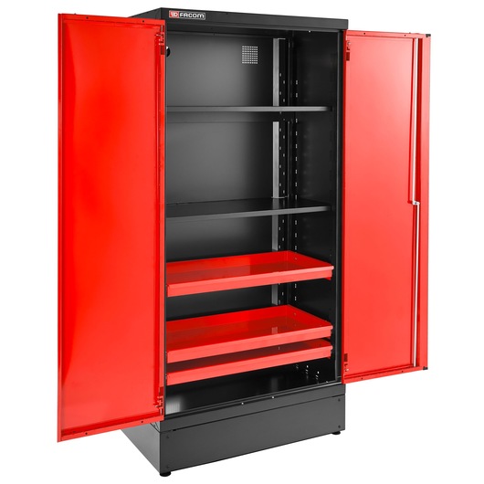 JLS3 STORAGE CABINET H 2M 2 SOLID DOORS L1000MM RED