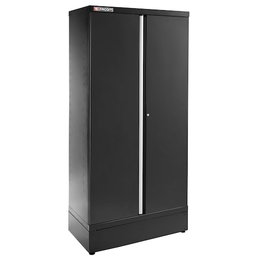 Facom JLS3-A1000PPBS black metal storage cabinet with double doors, front angle, photography