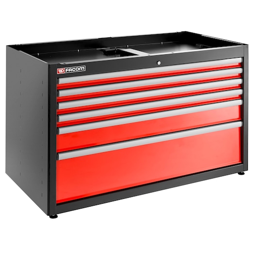 JLS3 DOUBLE BASE UNIT 6 DRAWERS RED