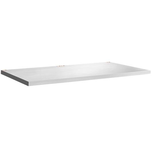 Facom JLS3-PBST2 stainless steel workbench top, photographed at angle on white background.