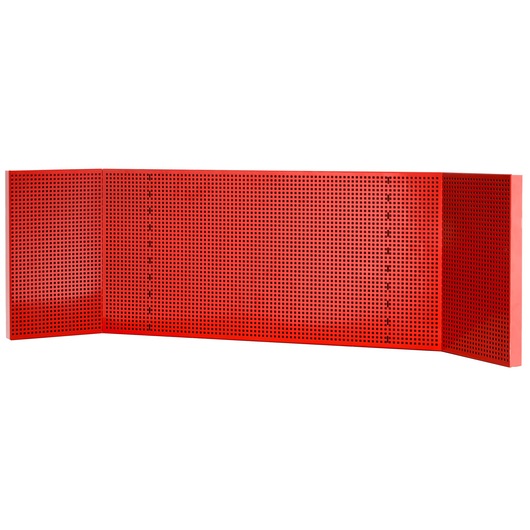 Facom red metal pegboard wall panel, three-section, angled view, SKU JLS3-PPAVACS, workshop storage accessory.