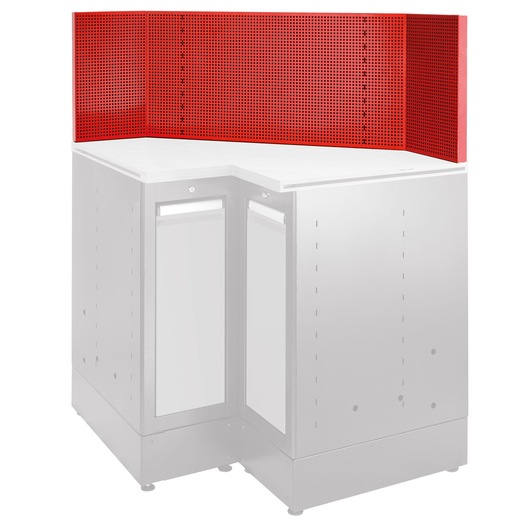 Facom JLS3-PPAVACS red corner perforated panel, photography, front angle, for workshop cabinets