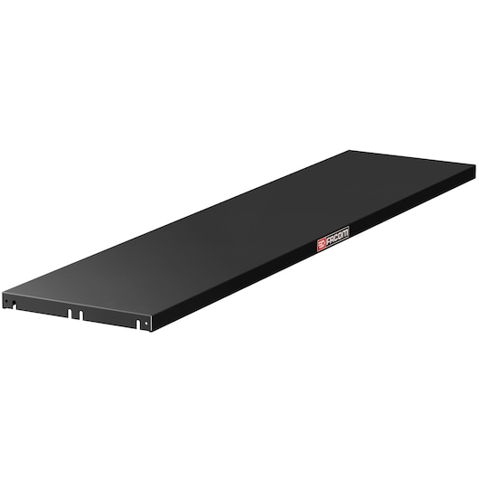 Facom JLS3-TRAA3BS black rectangular steel shelf, angled side view on white background.
