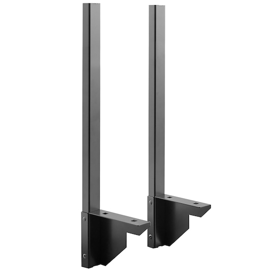 Facom JLS3-TUBESUP50 black metal support brackets, photography, front angle on white background.
