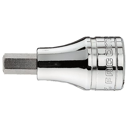 Photo of Facom JT_8 hex bit socket, chrome finish, side view, hand tool accessory.