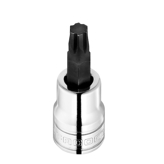 Facom JTM_6GRP Torx bit socket, chrome finish, front angle on white background.