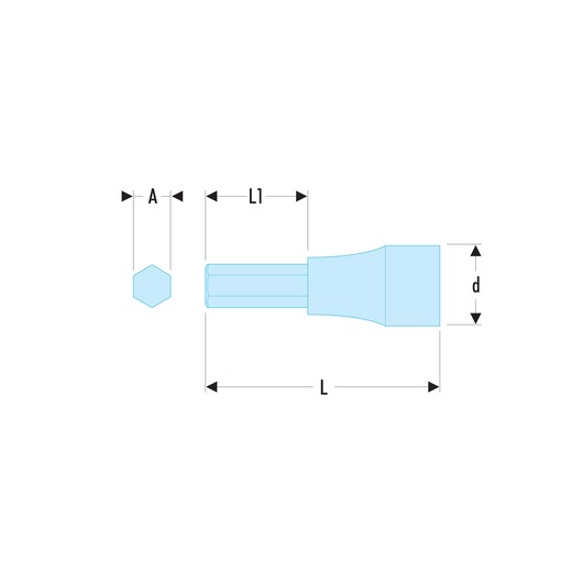 3/8 in. Hexagonal Bit Socket, 3 mm
