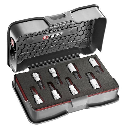 3/8" hexagonal bit socket set, 8 pieces, MBOX