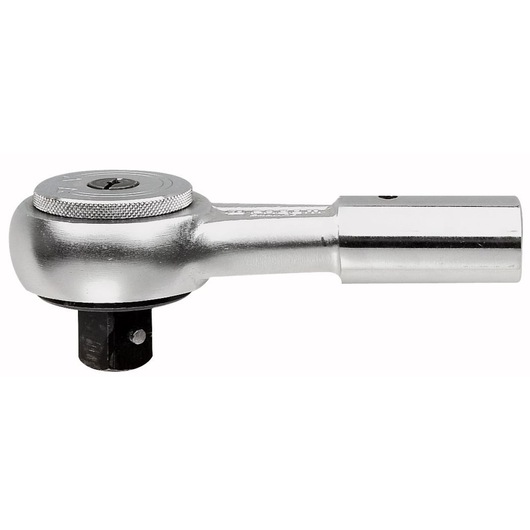Facom K_151B ratchet head, silver finish, side view on white background, tool photography.