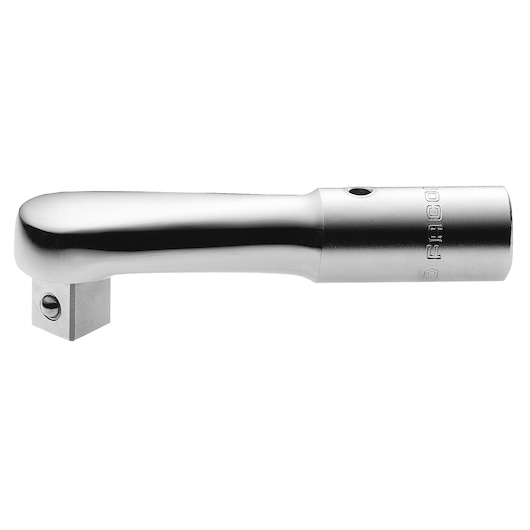 Facom K200E polished chrome extension bar, side view on white background, hand tool accessory.