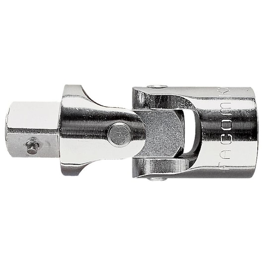 Facom K_240A chrome universal joint socket adapter, side view on white background.