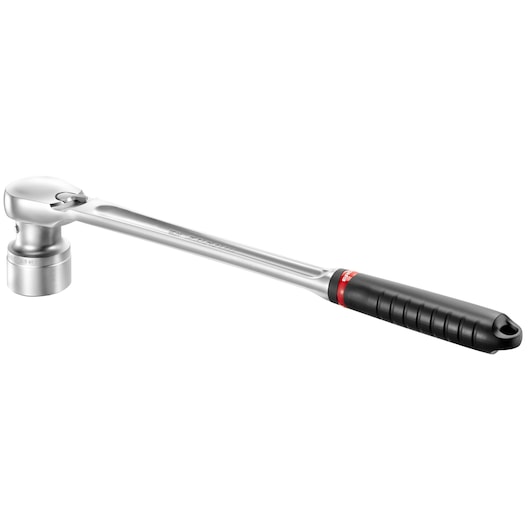 Facom KL_161 ratchet wrench with black and red handle, side view on white background.