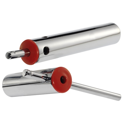 Facom L_16AL chrome-plated cylindrical tool with red ends, viewed from side and angled positions, white background.