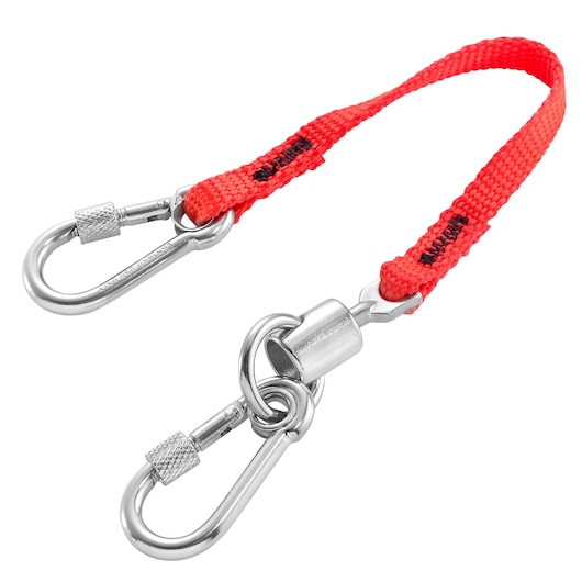Facom LAN0_2TSLS red safety lanyard with two metal carabiners, product shown on white background.