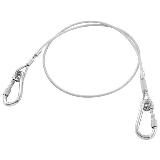 Lanyard 1.2 m Steel Cable, 80mm Stainless Steel Double Snap Hook With Screw Safety Lock System