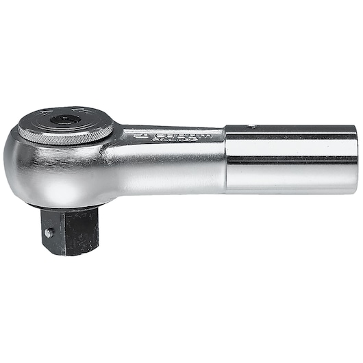 Facom M_151 silver ratchet head tool, side angle on white background.