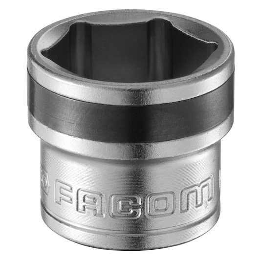Facom MB_17 chrome socket with black band, front angle on white background.