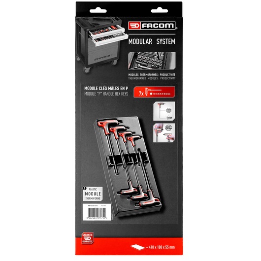 TORX® 7 in. P-Handle Hex Key in Thermo-Formed Module, Small 1/3 in.