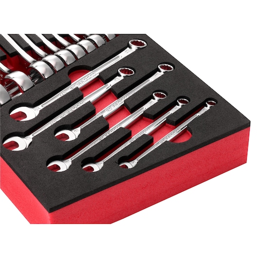 Combination wrench set, foam module