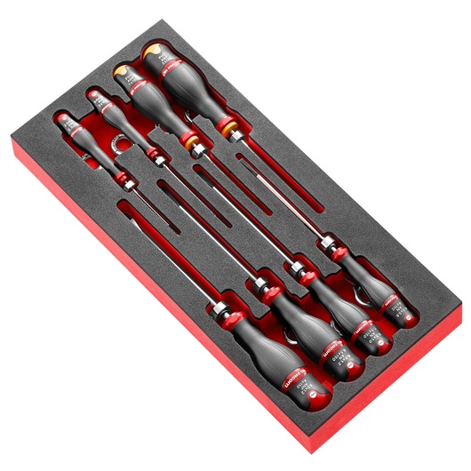 Foam Module 8 Screwdrivers With Safety Lock System (8 Pc)