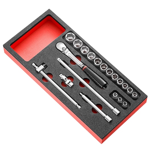 3/8 in. Socket Set, 20 Pieces, Foam Module