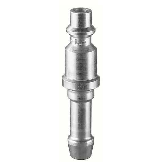 Facom N_632 metal pneumatic connector, straight angle, silver finish, product photography.