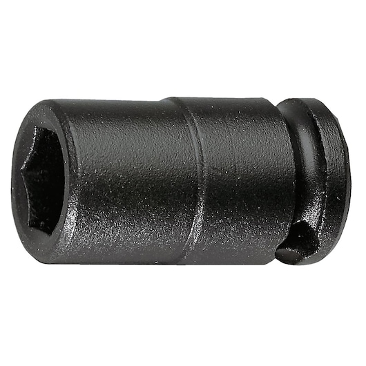 Facom NJ_11A black hex socket photography, side angle on white background.
