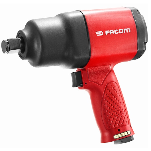 Facom NK2000F2 red and black pneumatic impact wrench side view on white background.