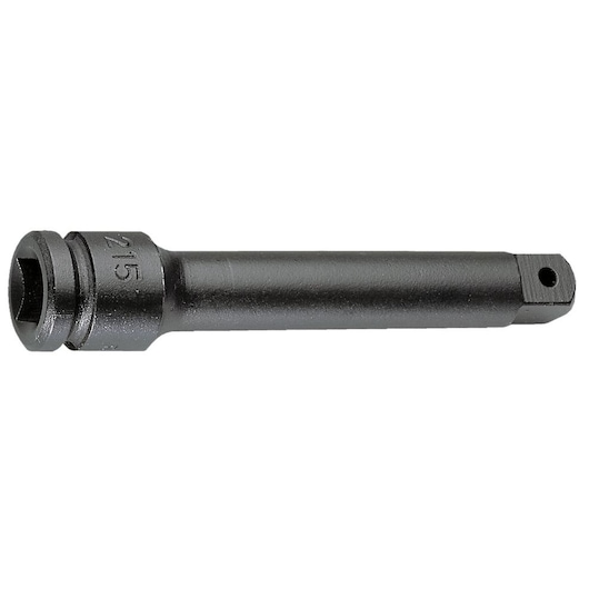 Facom NK_218A black impact socket extension bar, cylindrical design, side view on white background.