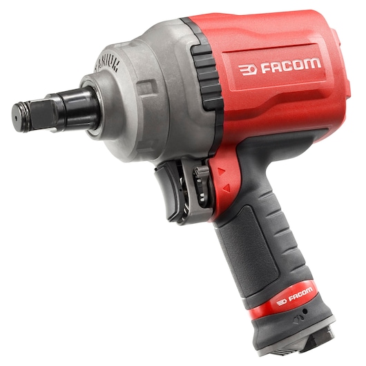 Facom NK.3000FPB pneumatic impact wrench with red and black housing, side angle on white background.