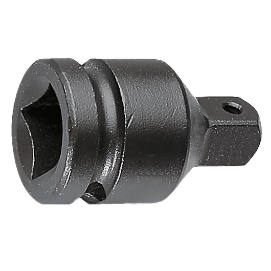 Facom NM_231A black metal socket adapter, photography, angled view on white background.