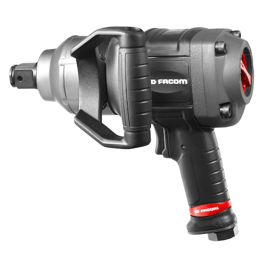 Facom NM.3000FPB impact wrench, black and silver, side angle photo on white background.