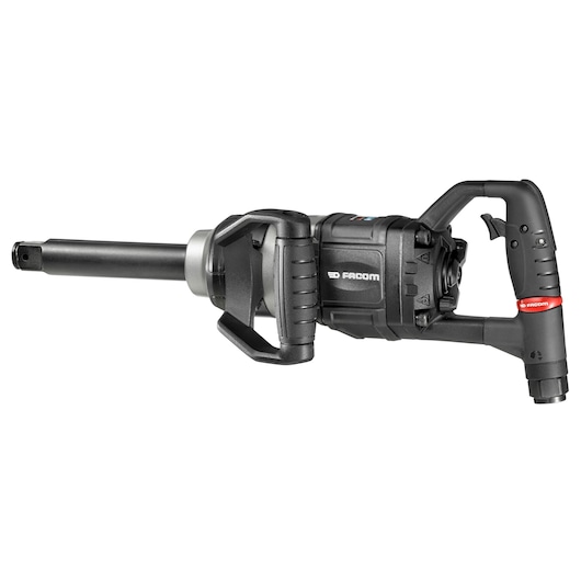 Facom NM.3030LFPB heavy-duty impact wrench, black and red, side view on white background.
