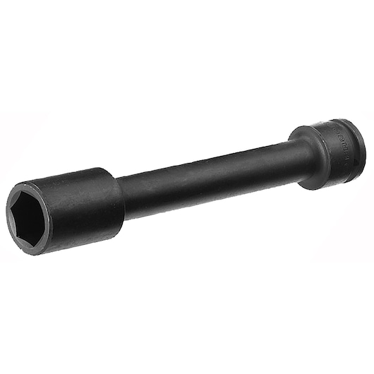 Facom NM_33ELA black long hex socket, side angle photography on white background