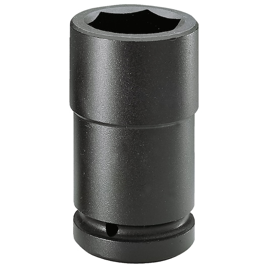 Facom NM_50LA black impact socket, cylindrical shape, viewed at angle on white background.