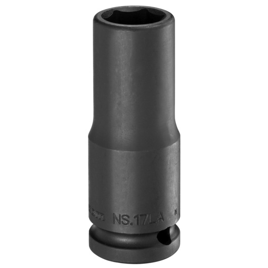 Facom NS_12LA deep impact socket, black finish, photo shows front angle on white background.