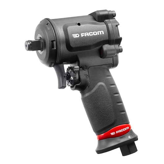 Facom NS.1600FPB black pneumatic impact wrench, right side view, ergonomic handle and red accent.