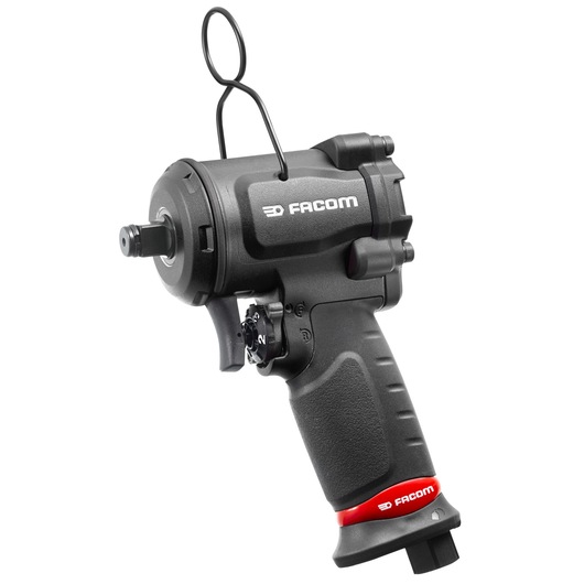 Facom NS.1600FPB compact air impact wrench, black and red, right side angle, white background.