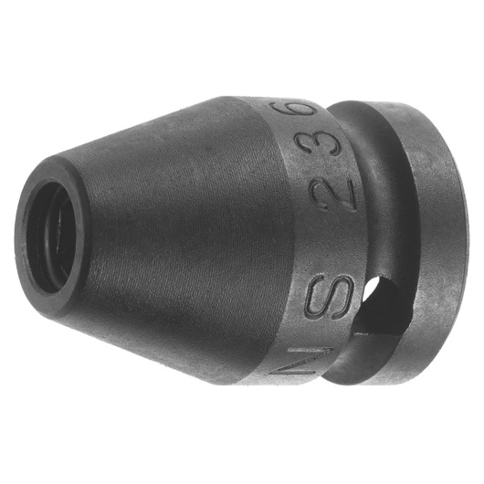 Facom NS_236A black conical socket, engraved with NS 236, side angle, on white background.