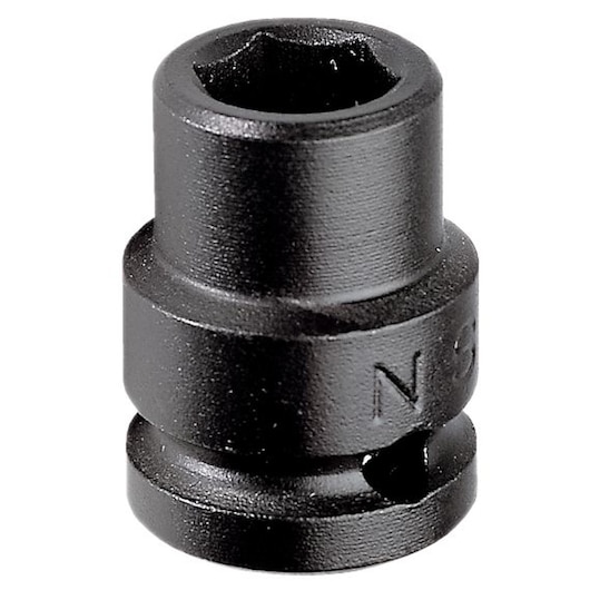 Facom NS_30A impact socket, black finish, photographed on white background, showing side angle.