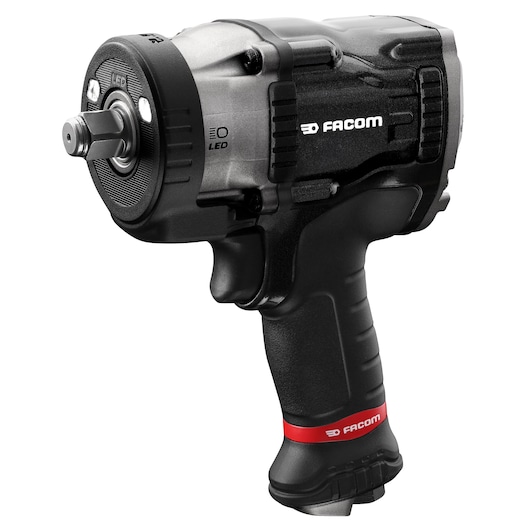 Facom NS.3500GPB cordless impact wrench, black and red, left angle on white background.